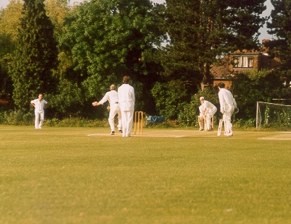 Les Collings bowling to Mike Sneyd