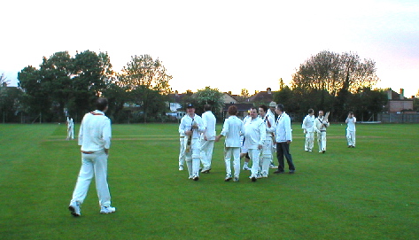 End of match celebrations.