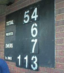 The scoreboard.