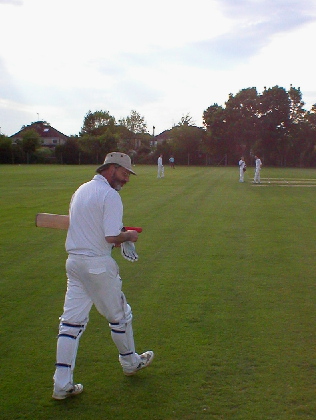 Phil Watson going in to bat.